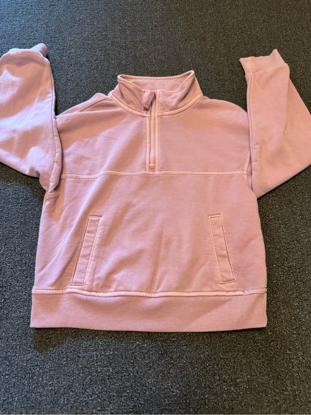 Cat & Jack Girls’ Soft Lavender Quarter-Zip Fleece Pullover - Size 8 - Picture 2 of 6
